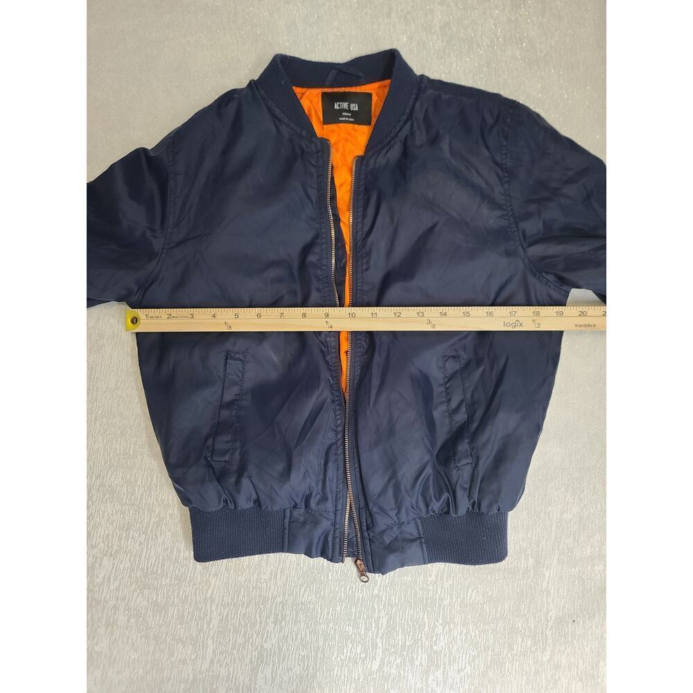 ACTIVE USA women's navy blue bomber jacket Size medium military - Picture 5 of 9